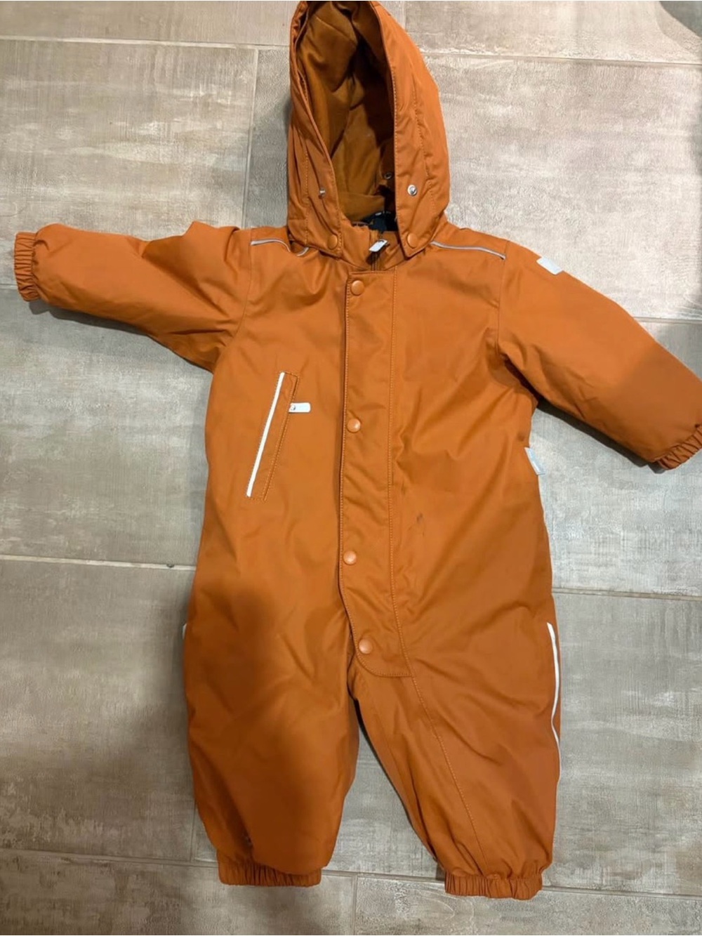 Cozy Orange Hooded Kids One-Piece Footie